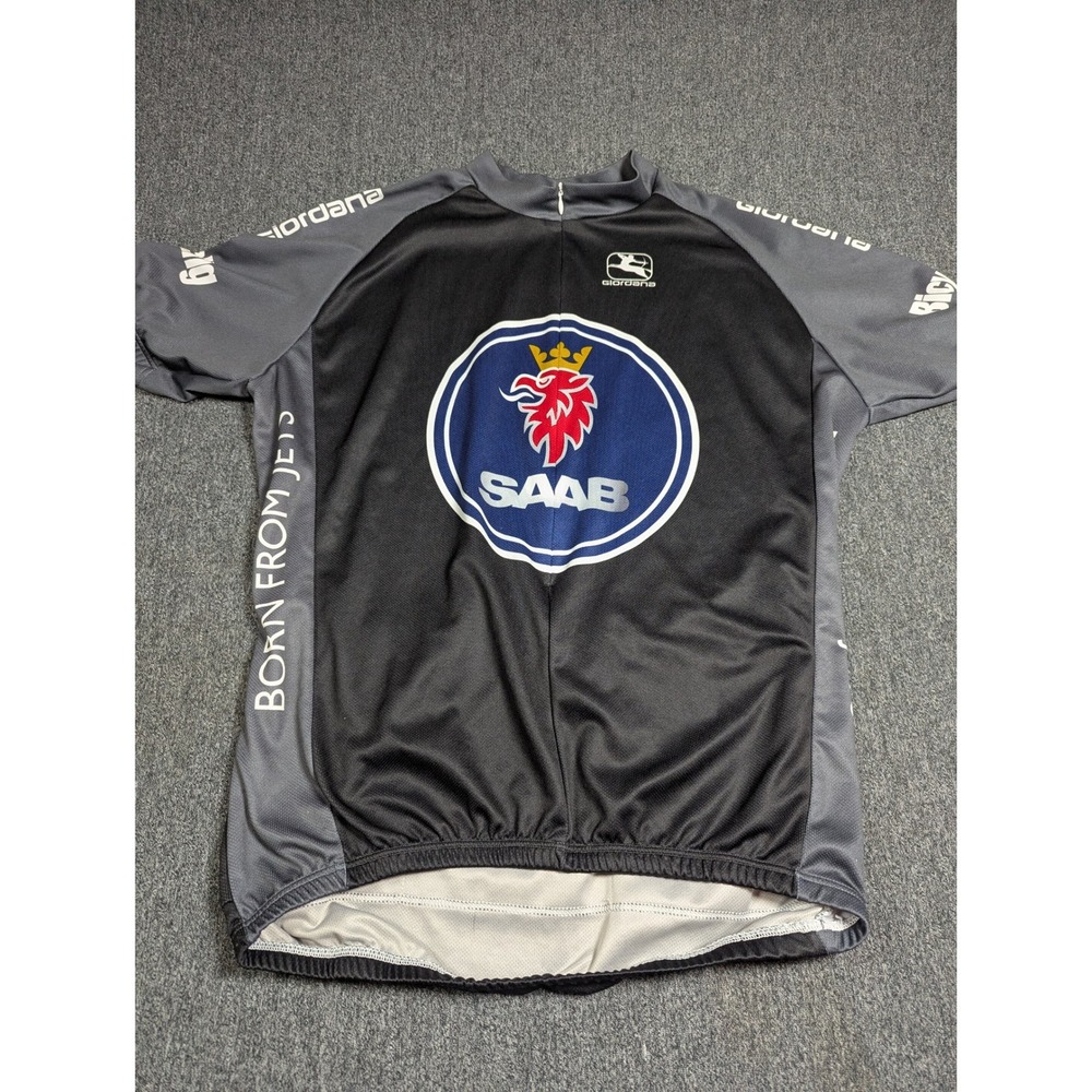 Giordana Saab Born From Jets Cycling Jersey Mens XL Grey Black Made in Italy